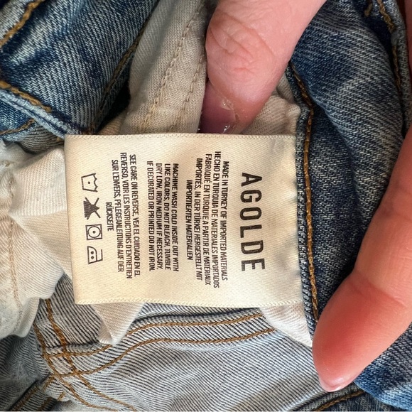 AGOLDE Riley Long Crop High Rise Straight Organic Cotton Jeans Size 27 - Picture 13 of 15